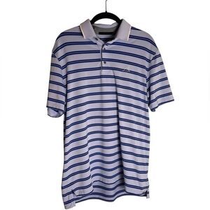 Greyson Blue Striped Performance Golf Polo M Mens